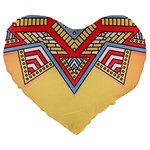Mandala sun Large 19  Premium Heart Shape Cushions