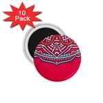 Mandala red 1.75  Magnets (10 pack) 