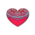 Mandala red Rubber Coaster (Heart)