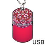 Mandala red Dog Tag USB Flash (One Side)