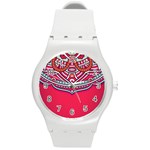 Mandala red Round Plastic Sport Watch (M)