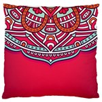 Mandala red Standard Premium Plush Fleece Cushion Case (One Side)