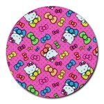 Hello Kitty, Cute, Pattern Round Mousepad