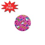 Hello Kitty, Cute, Pattern 1  Mini Magnet (10 pack) 