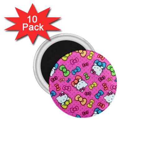 Hello Kitty, Cute, Pattern 1.75  Magnets (10 pack)  from UrbanLoad.com Front
