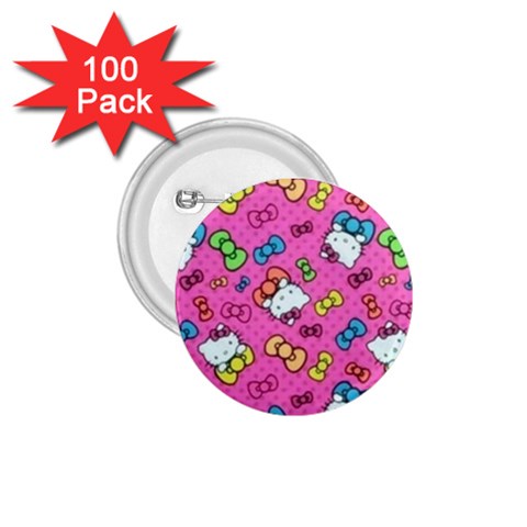 Hello Kitty, Cute, Pattern 1.75  Buttons (100 pack)  from UrbanLoad.com Front