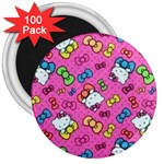 Hello Kitty, Cute, Pattern 3  Magnets (100 pack)