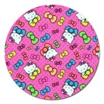 Hello Kitty, Cute, Pattern Magnet 5  (Round)