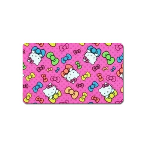 Hello Kitty, Cute, Pattern Magnet (Name Card) from UrbanLoad.com Front