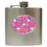 Hello Kitty, Cute, Pattern Hip Flask (6 oz)