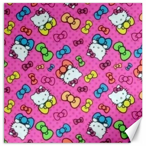 Hello Kitty, Cute, Pattern Canvas 12  x 12  from UrbanLoad.com 11.4 x11.56  Canvas - 1