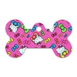 Hello Kitty, Cute, Pattern Dog Tag Bone (Two Sides)
