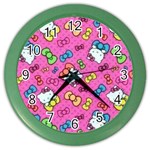 Hello Kitty, Cute, Pattern Color Wall Clock
