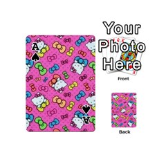Ace Hello Kitty, Cute, Pattern Playing Cards 54 Designs (Mini) from UrbanLoad.com Front - SpadeA