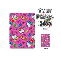Hello Kitty, Cute, Pattern Playing Cards 54 Designs (Mini) from UrbanLoad.com Front - Heart7