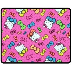 Hello Kitty, Cute, Pattern Two Sides Fleece Blanket (Medium) from UrbanLoad.com 58.8 x47.4  Blanket Front