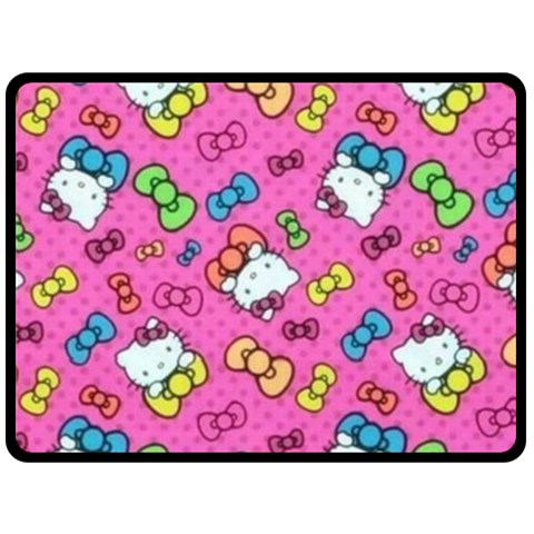Hello Kitty, Cute, Pattern Two Sides Fleece Blanket (Large) from UrbanLoad.com 80 x60  Blanket Front