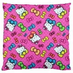 Hello Kitty, Cute, Pattern Standard Premium Plush Fleece Cushion Case (Two Sides) from UrbanLoad.com Front