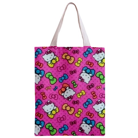 Hello Kitty, Cute, Pattern Zipper Classic Tote Bag from UrbanLoad.com Front
