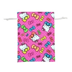 Hello Kitty, Cute, Pattern Lightweight Drawstring Pouch (S) from UrbanLoad.com Back