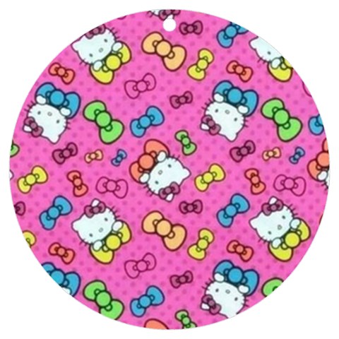 Hello Kitty, Cute, Pattern UV Print Acrylic Ornament Round from UrbanLoad.com Front