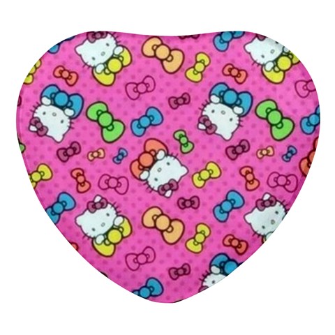 Hello Kitty, Cute, Pattern Heart Glass Fridge Magnet (4 pack) from UrbanLoad.com Front