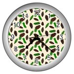 Spruce Sample Christmas Tree Branches Seamless Digital Texture Forest Nature Pattern Wall Clock (Silver)