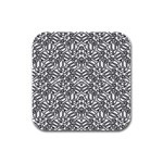 Monochrome Maze Design Print Rubber Square Coaster (4 pack)