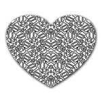 Monochrome Maze Design Print Heart Mousepad