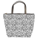 Monochrome Maze Design Print Bucket Bag