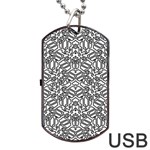Monochrome Maze Design Print Dog Tag USB Flash (One Side)