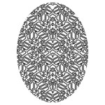 Monochrome Maze Design Print UV Print Acrylic Ornament Oval