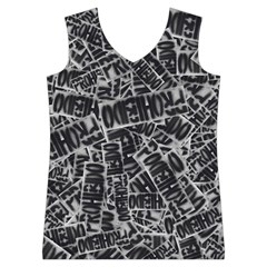 Rebel Life: Typography Black and White Pattern Women s Basketball Tank Top from UrbanLoad.com Front