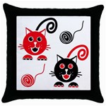Cat Little Ball Animal Throw Pillow Case (Black)