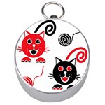 Cat Little Ball Animal Silver Compasses