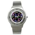 Abstract Pattern Flora Flower Stainless Steel Watch