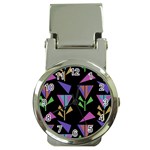 Abstract Pattern Flora Flower Money Clip Watches