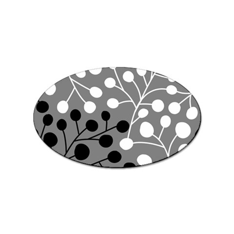 Abstract Nature Black White Sticker (Oval) from UrbanLoad.com Front