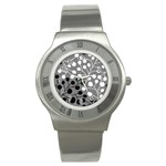 Abstract Nature Black White Stainless Steel Watch