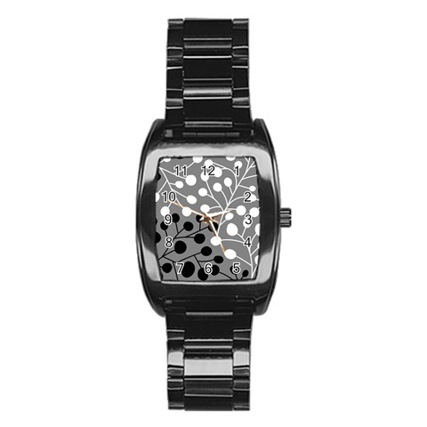 Abstract Nature Black White Stainless Steel Barrel Watch from UrbanLoad.com Front