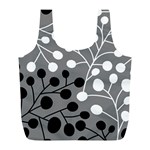 Abstract Nature Black White Full Print Recycle Bag (L)