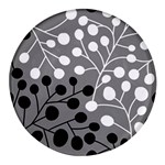 Abstract Nature Black White Round Glass Fridge Magnet (4 pack)