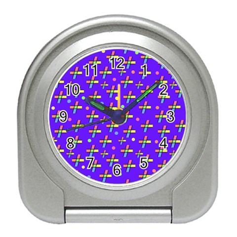 Abstract Background Cross Hashtag Travel Alarm Clock from UrbanLoad.com Front