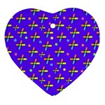 Abstract Background Cross Hashtag Heart Ornament (Two Sides)