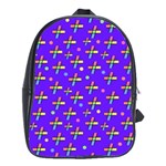Abstract Background Cross Hashtag School Bag (Large)