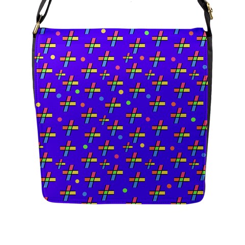 Abstract Background Cross Hashtag Flap Closure Messenger Bag (L) from UrbanLoad.com Front