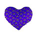 Abstract Background Cross Hashtag Standard 16  Premium Flano Heart Shape Cushions