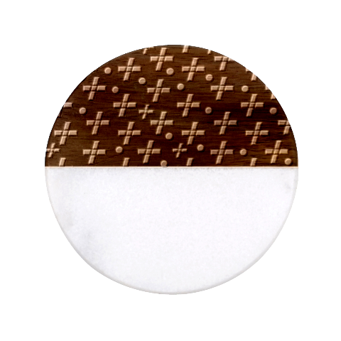 Abstract Background Cross Hashtag Classic Marble Wood Coaster (Round)  from UrbanLoad.com Front