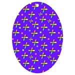 Abstract Background Cross Hashtag UV Print Acrylic Ornament Oval