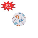 Rain Umbrella Pattern Water 1  Mini Buttons (100 pack) 